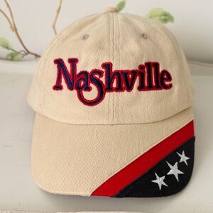 Nashville Patriotic Baseball Cap Hat - Tan Red Stars Stripes - Unisex